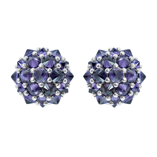 Perfect Bonbon Cocktail Earrings - Purple - Silver