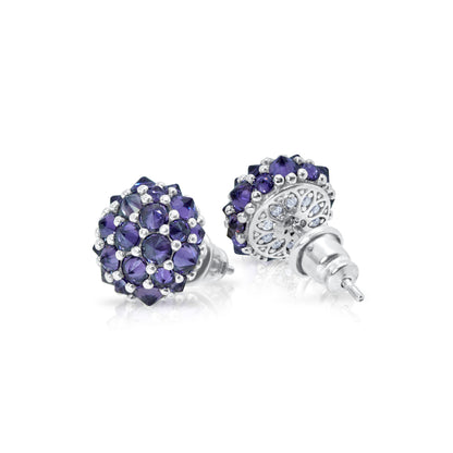 Perfect Bonbon Cocktail Earrings - Purple - Silver