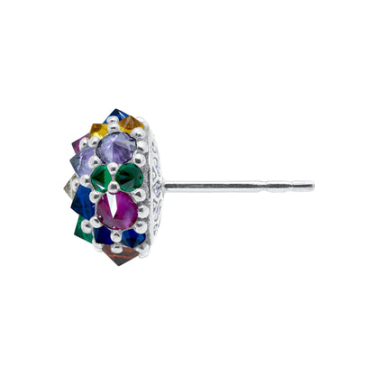 Perfect Bonbon Cocktail Earrings - Rainbow - Silver