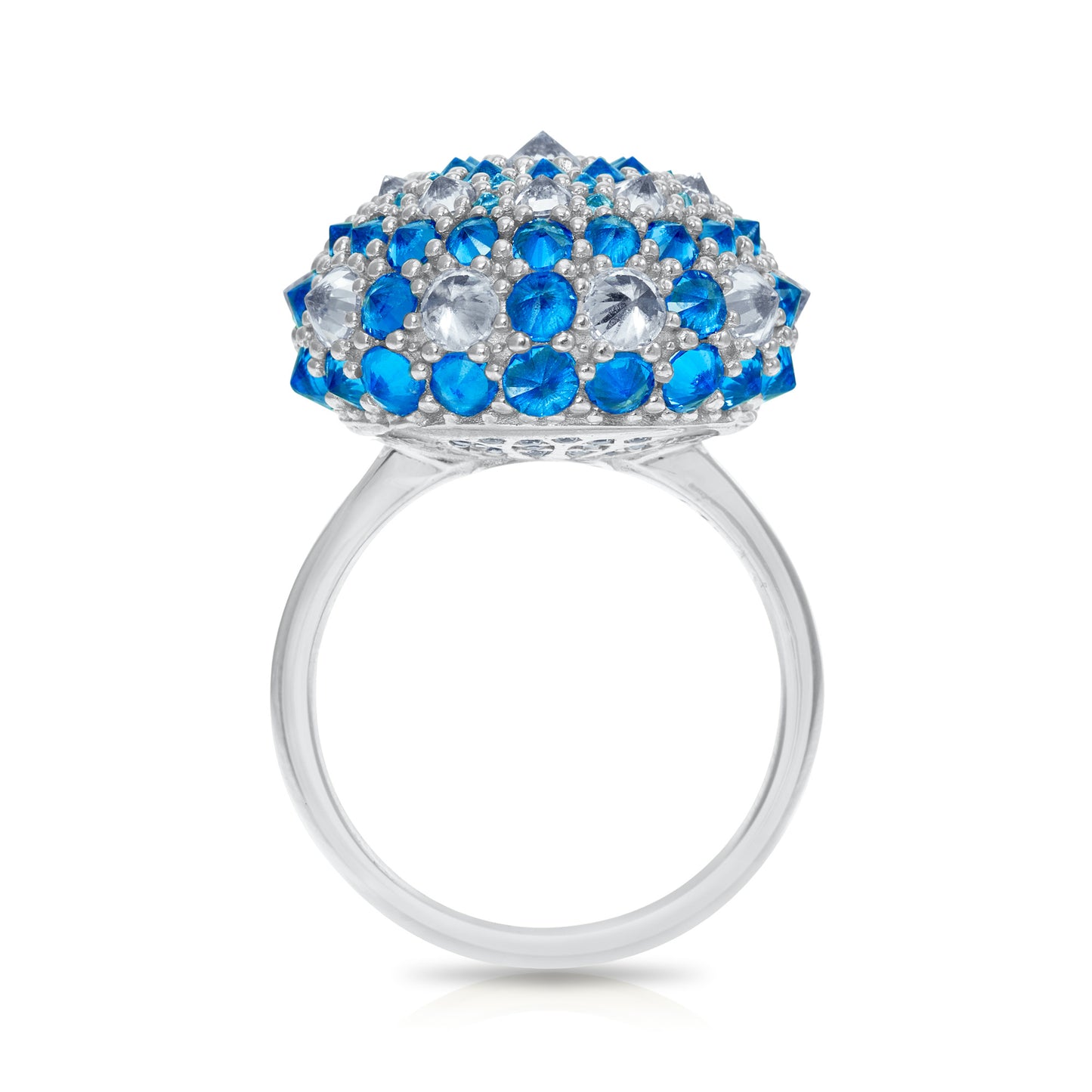 Checkmate Bonbon Cocktail Ring - Aqua - Silver