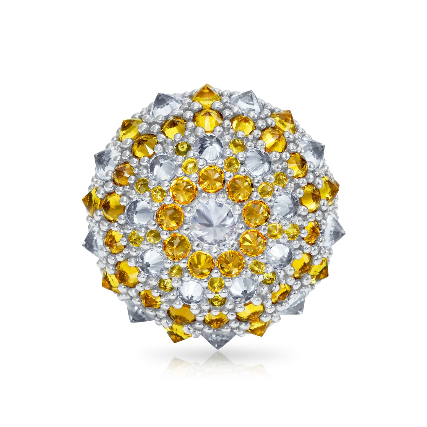 Checkmate Bonbon Cocktail Ring - Honey - Silver