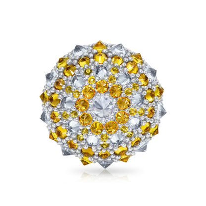 Checkmate Bonbon Cocktail Ring - Honey - Silver