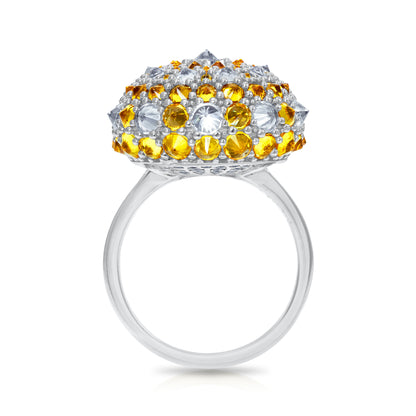 Checkmate Bonbon Cocktail Ring - Honey - Silver