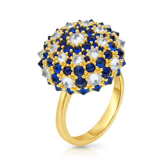 Checkmate Bonbon Cocktail Ring - Blue - Gold