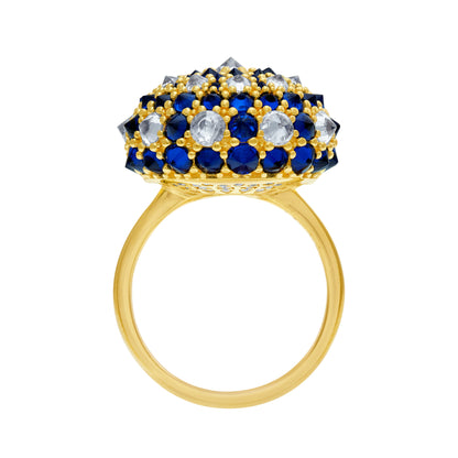 Checkmate Bonbon Cocktail Ring - Blue - Gold