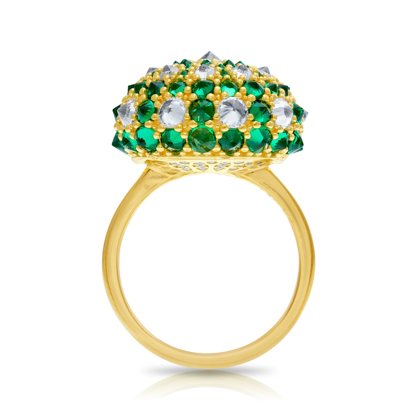 Checkmate Bonbon Cocktail Ring - Green - Gold