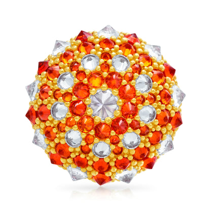 Checkmate Bonbon Cocktail Ring - Orange - Gold