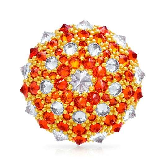 Checkmate Bonbon Cocktail Ring - Orange - Gold