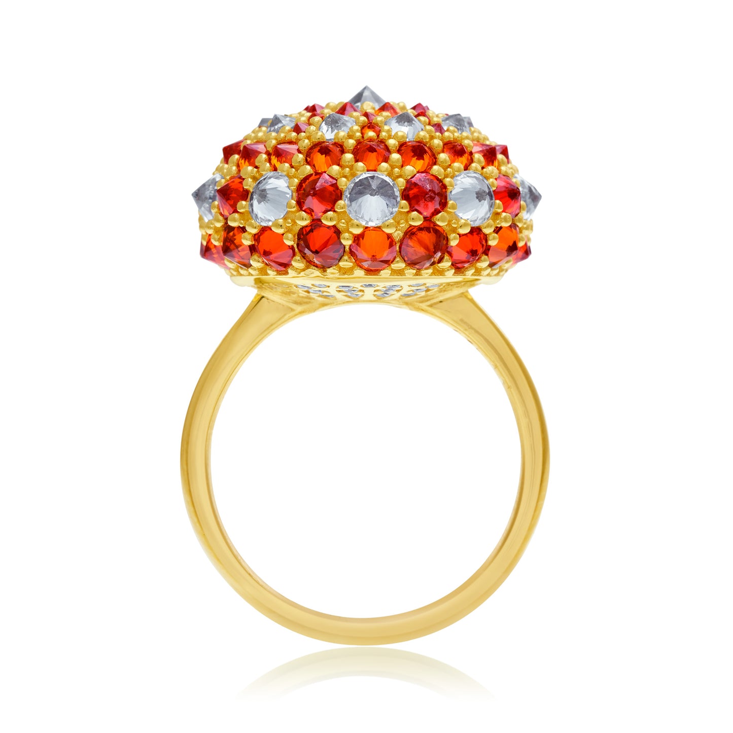 Checkmate Bonbon Cocktail Ring - Orange - Gold