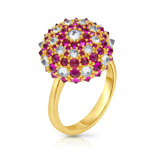 Checkmate Bonbon Cocktail Ring - Pink - Gold