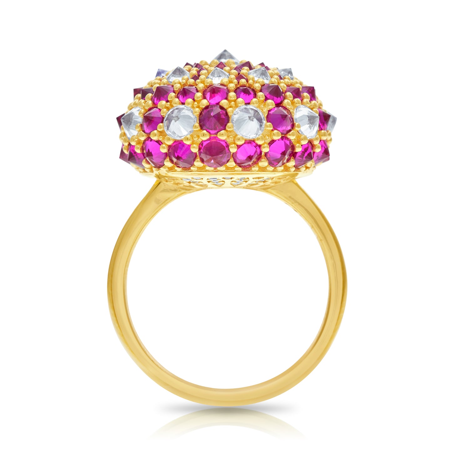Checkmate Bonbon Cocktail Ring - Pink - Gold
