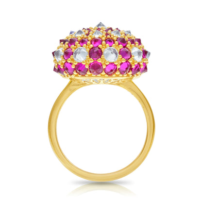 Checkmate Bonbon Cocktail Ring - Pink - Gold