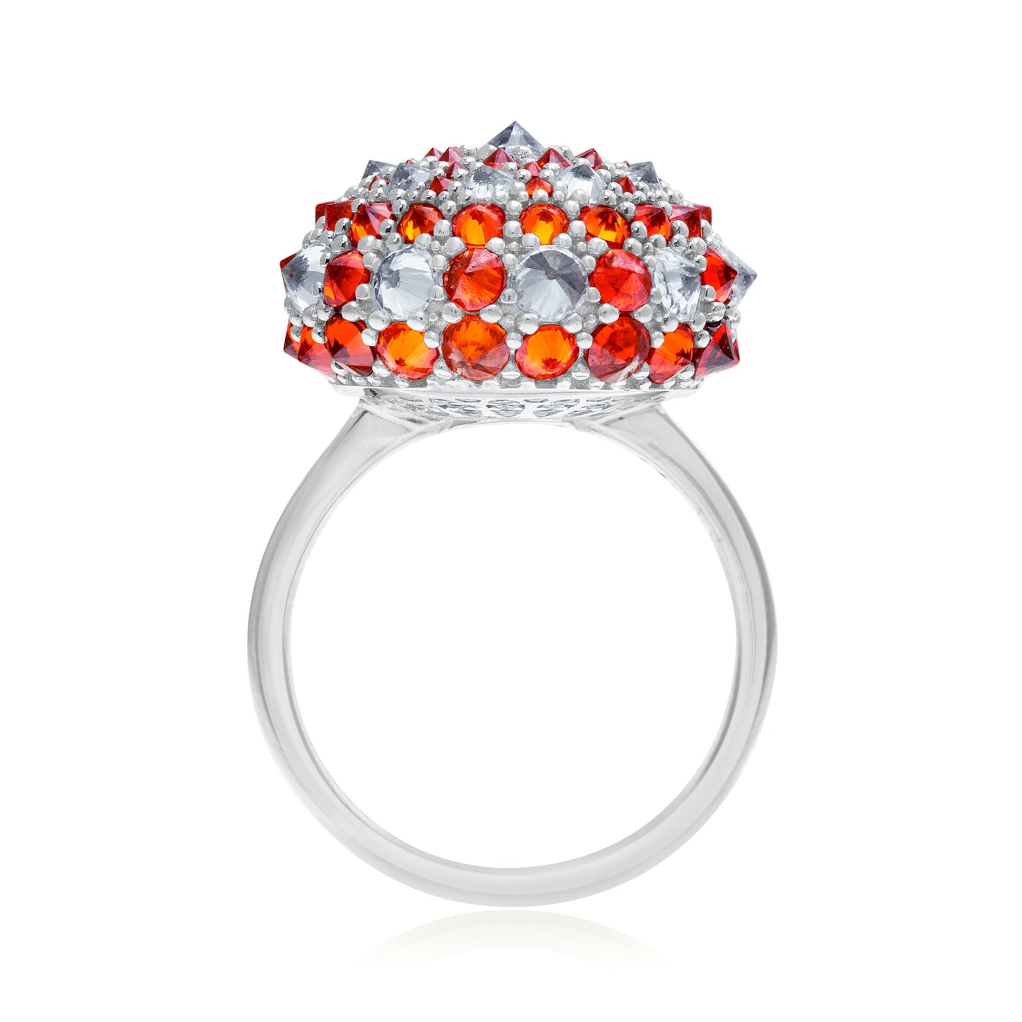 Checkmate Bonbon Cocktail Ring - Orange - Silver