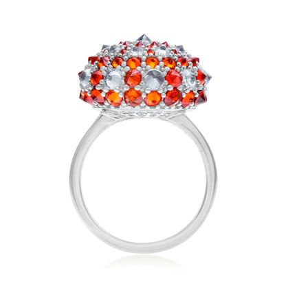 Checkmate Bonbon Cocktail Ring - Orange - Silver