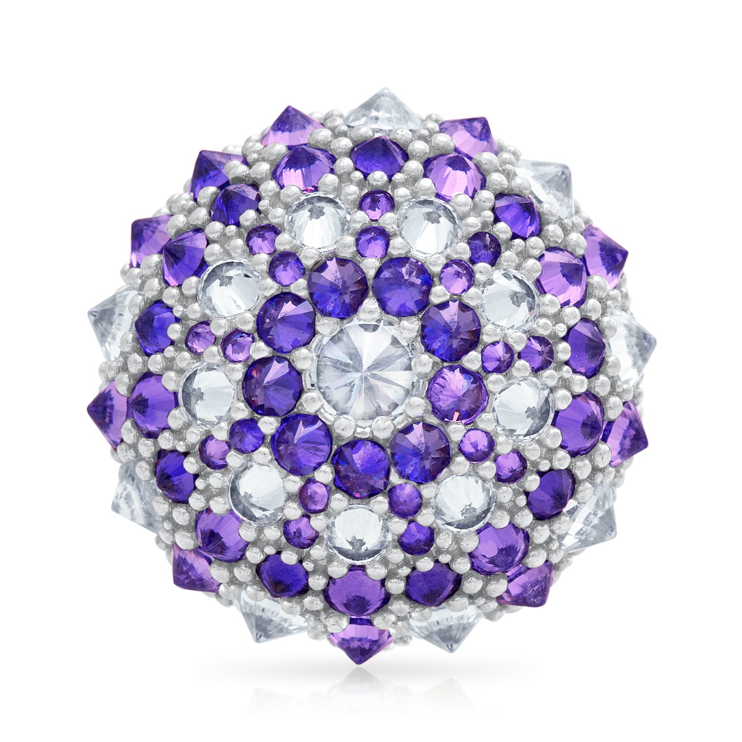 Checkmate Bonbon Cocktail Ring - Purple - Silver