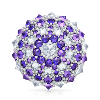 Checkmate Bonbon Cocktail Ring - Purple - Silver