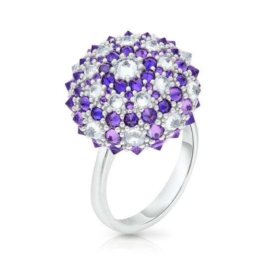Checkmate Bonbon Cocktail Ring - Purple - Silver