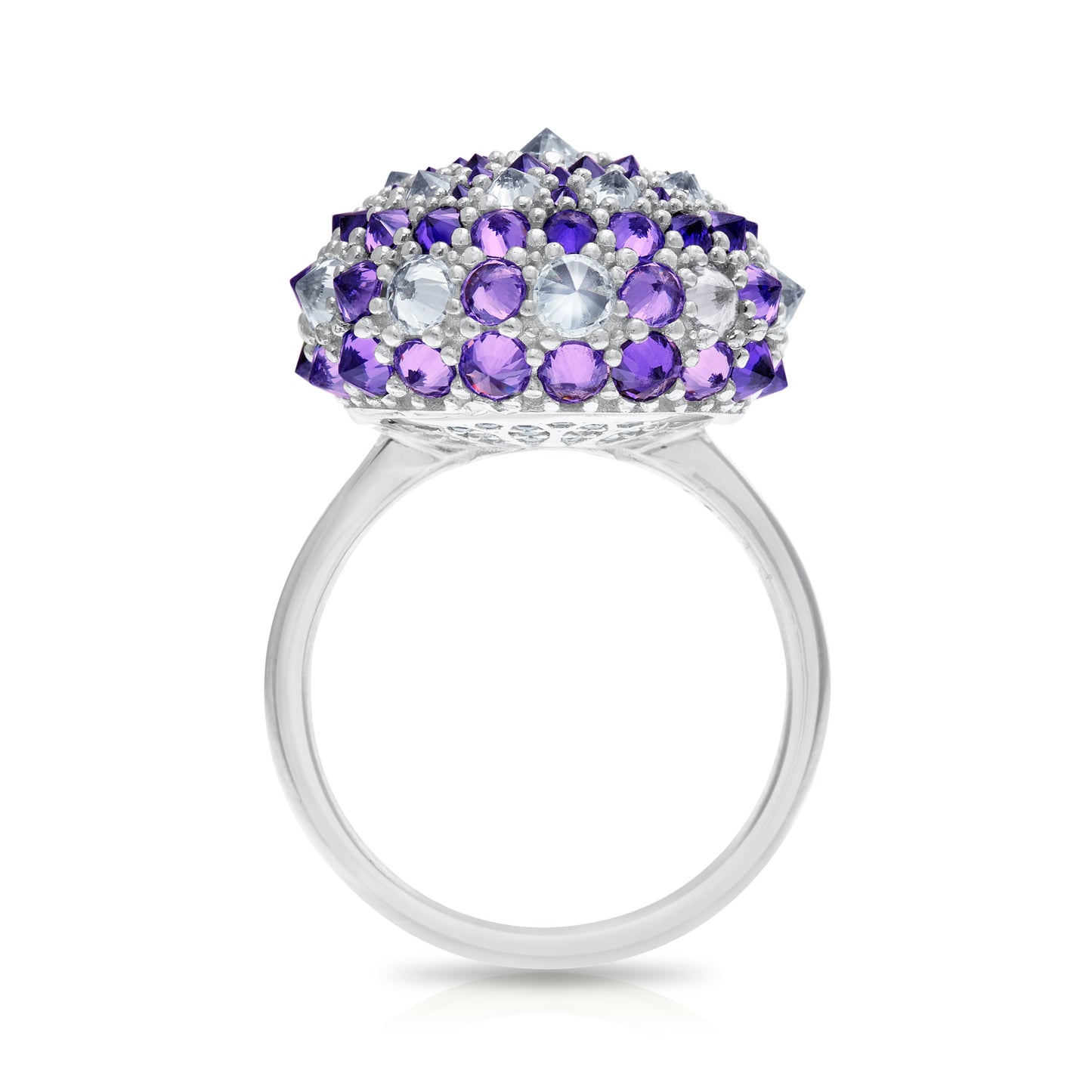 Checkmate Bonbon Cocktail Ring - Purple - Silver