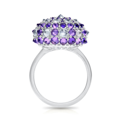 Checkmate Bonbon Cocktail Ring - Purple - Silver