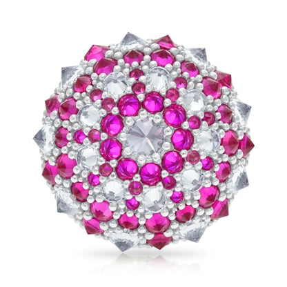 Checkmate Bonbon Cocktail Ring - Pink - Silver