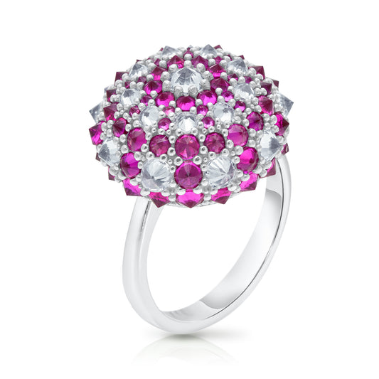 Checkmate Bonbon Cocktail Ring - Pink - Silver