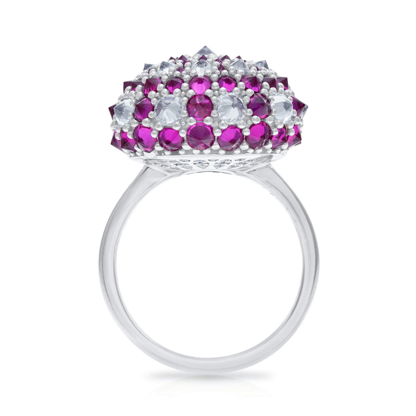Checkmate Bonbon Cocktail Ring - Pink - Silver