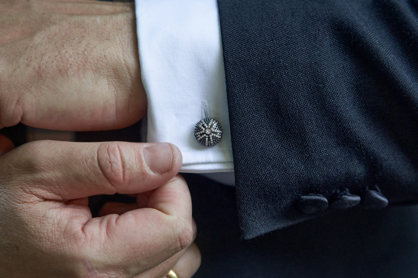 Sea Urchin Cocktail Cufflinks - Black Rhodium