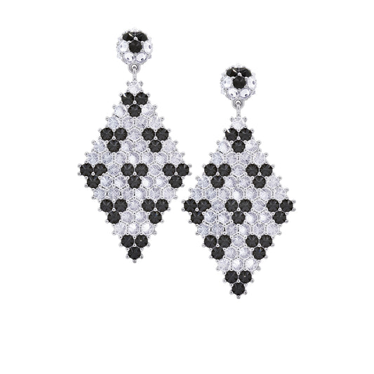 Donna Marquesa Cocktail Earrings - Ermine - Silver