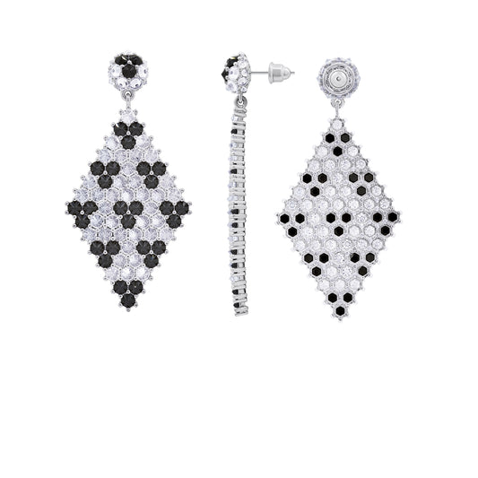 Donna Marquesa Cocktail Earrings - Ermine - Silver