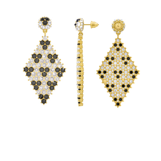 Donna Marquesa Cocktail Earrings - Ermine - Gold