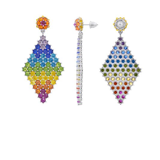 Donna Marquesa Cocktail Earrings - Chakra - Silver