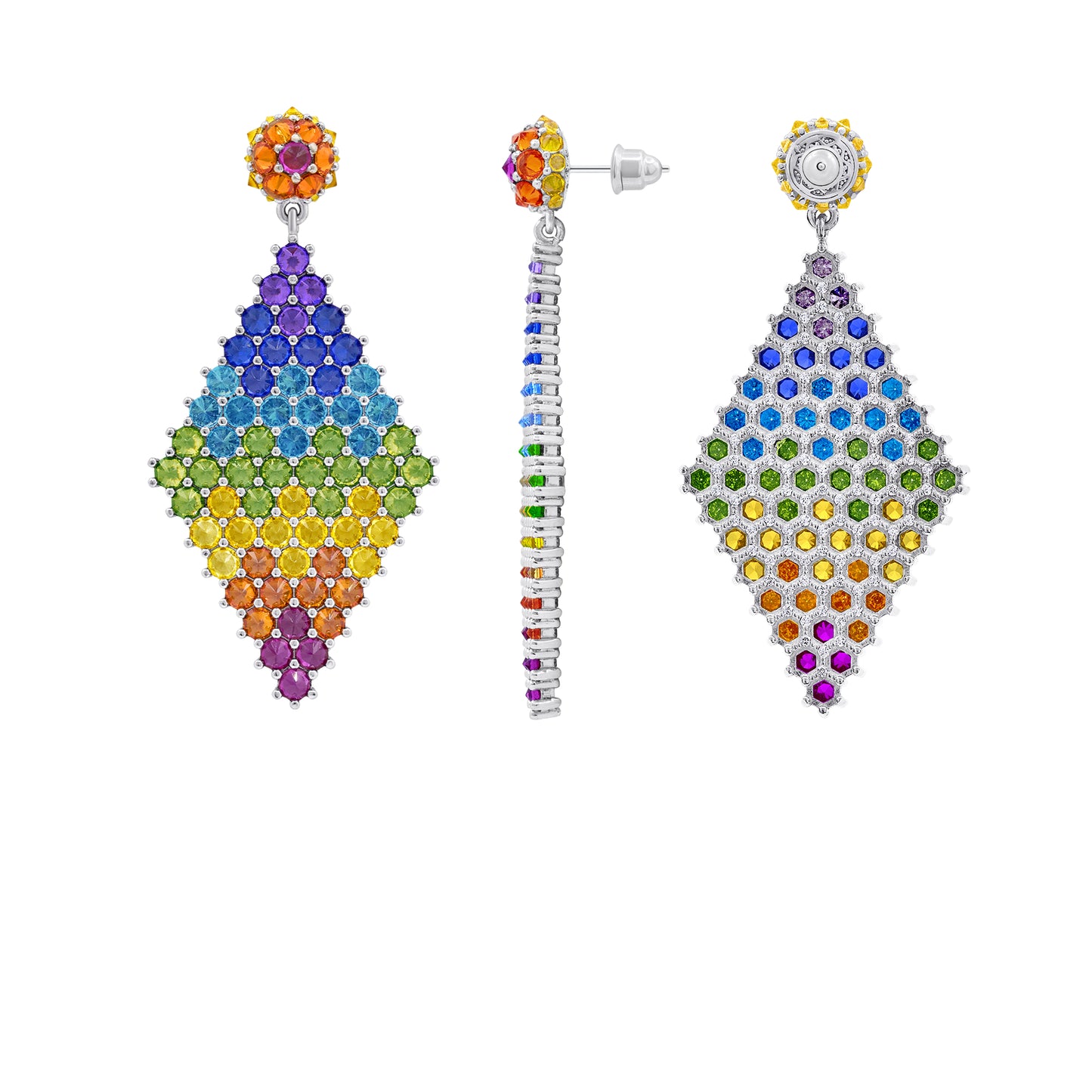 Donna Marquesa Cocktail Earrings - Chakra - Silver