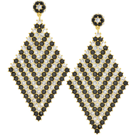 Grand Donna Marquesa Cocktail Earrings - Chevron - Gold