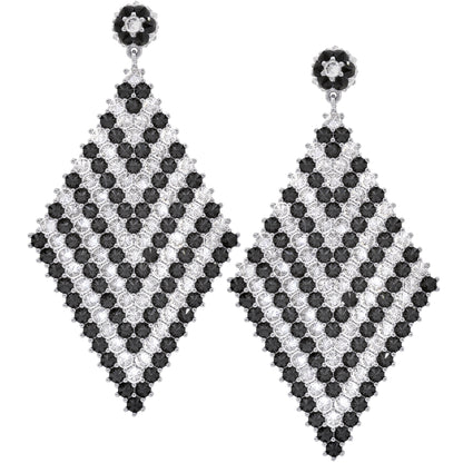 Grand Donna Marquesa Cocktail Earrings - Chevron - Silver
