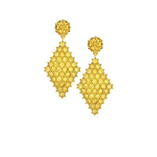 Petit Donna Marquesa Cocktail Earrings - Honey - Silver