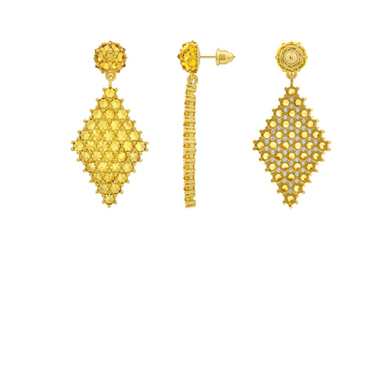 Petit Donna Marquesa Cocktail Earrings - Honey - Silver
