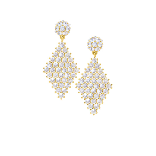 Petit Donna Marquesa Cocktail Earrings - White - Gold