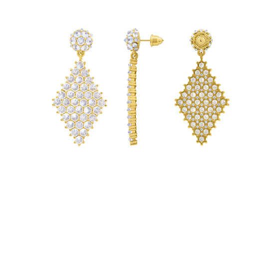 Petit Donna Marquesa Cocktail Earrings - White - Gold