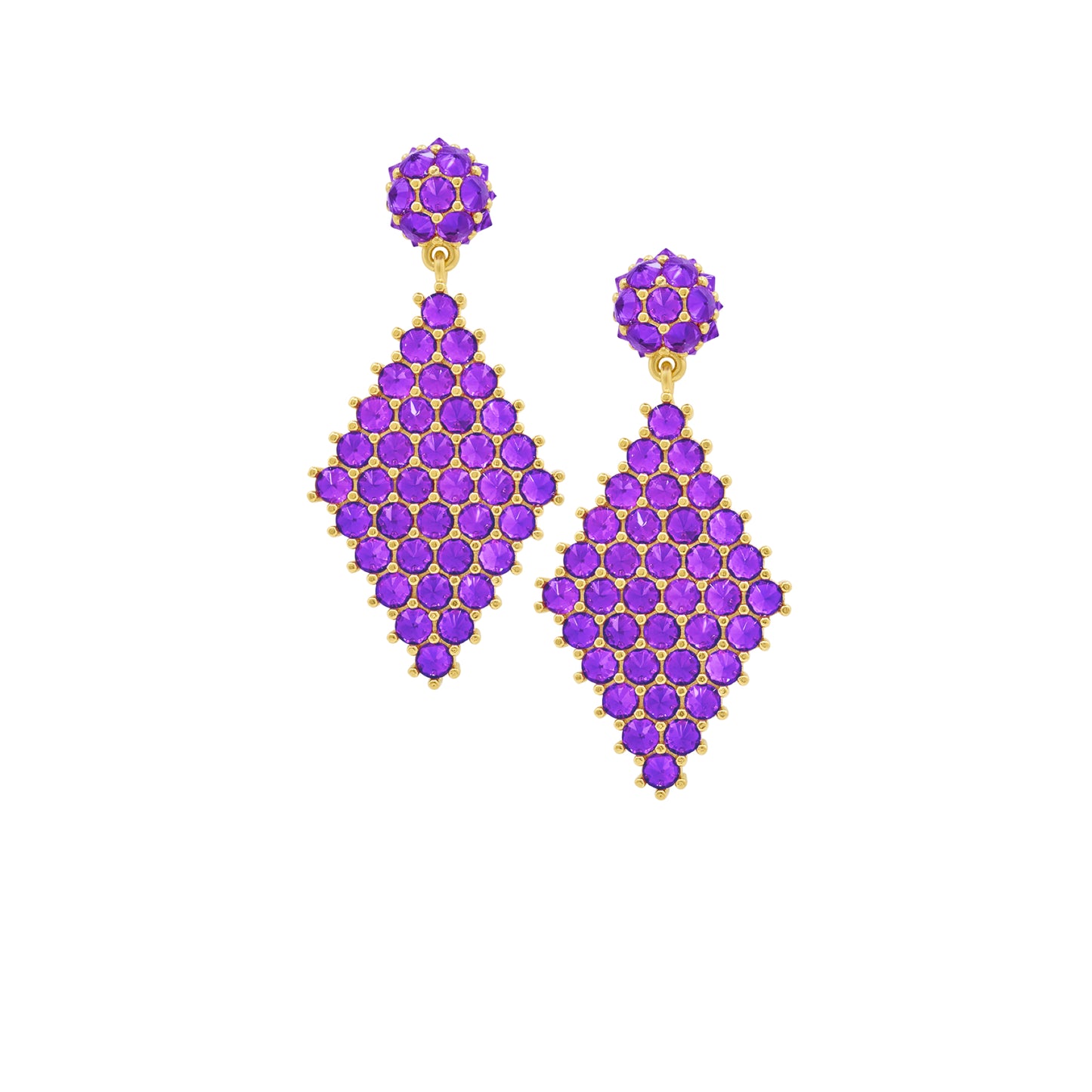 Petit Donna Marquesa Cocktail Earrings - Purple - Gold