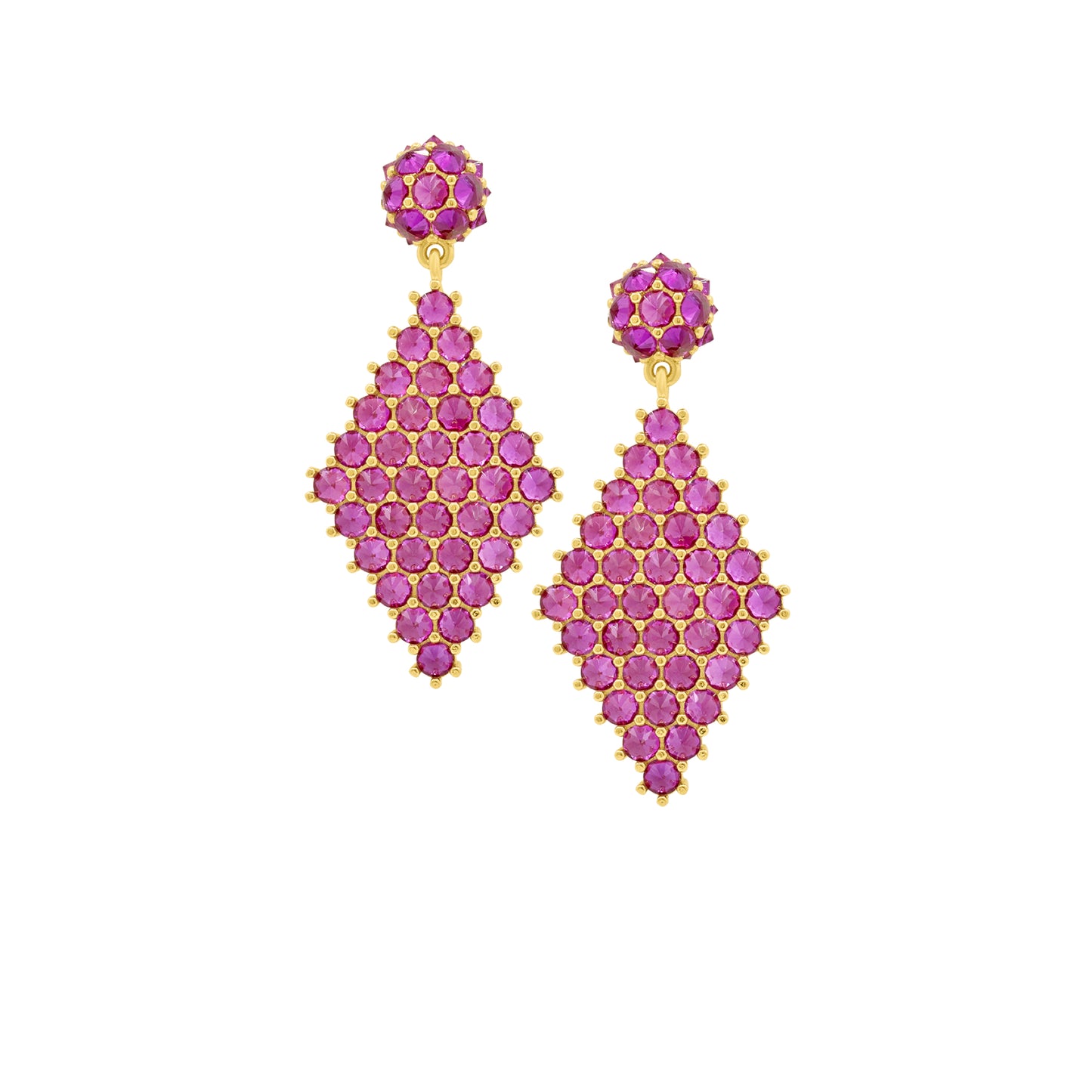 Petit Donna Marquesa Cocktail Earrings - Pink - Gold