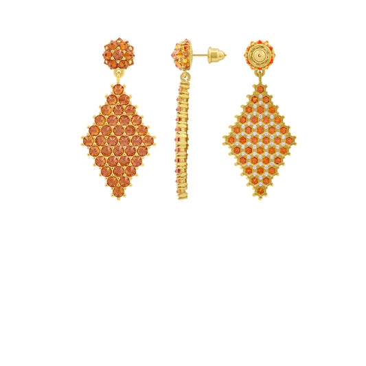 Petit Donna Marquesa Cocktail Earrings - Orange - Gold