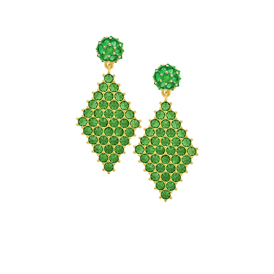 Petit Donna Marquesa Cocktail Earrings - Green - Gold