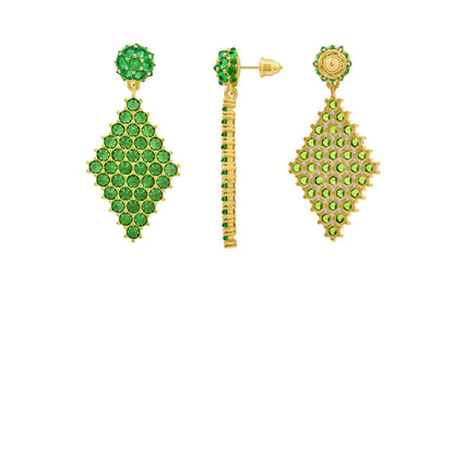 Petit Donna Marquesa Cocktail Earrings - Green - Gold