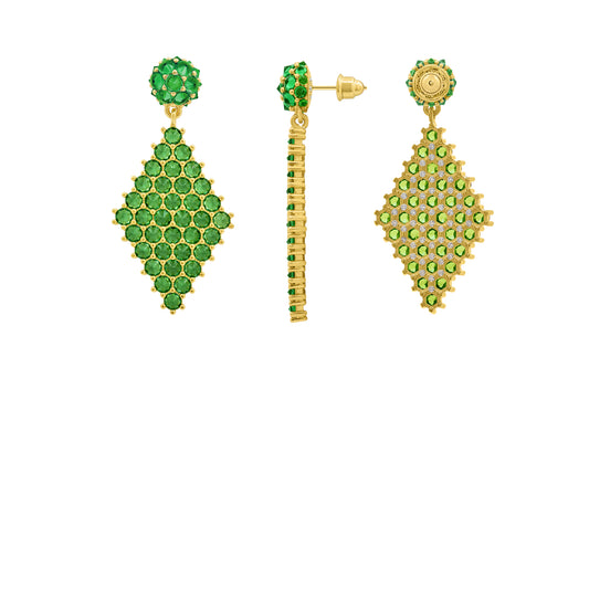 Petit Donna Marquesa Cocktail Earrings - Green - Gold