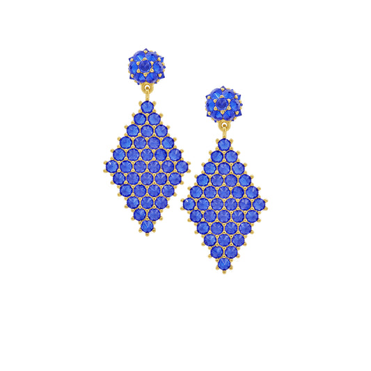Petit Donna Marquesa Cocktail Earrings - Blue - Gold