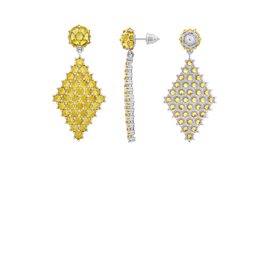 Petit Donna Marquesa Cocktail Earrings - Honey - Silver