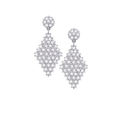 Petit Donna Marquesa Cocktail Earrings - White - Silver