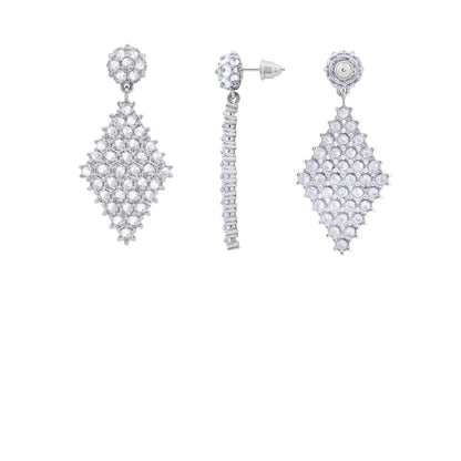 Petit Donna Marquesa Cocktail Earrings - White - Silver