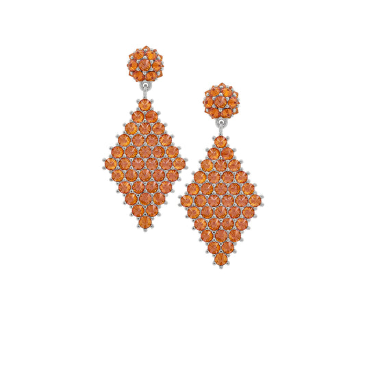 Petit Donna Marquesa Cocktail Earrings - Orange - Silver