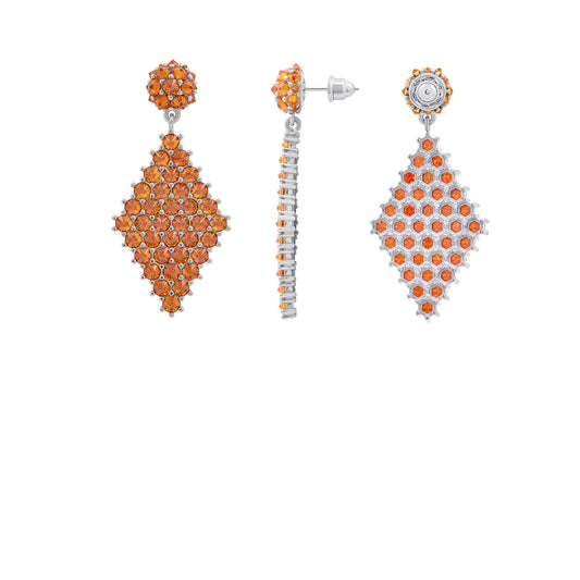 Petit Donna Marquesa Cocktail Earrings - Orange - Silver